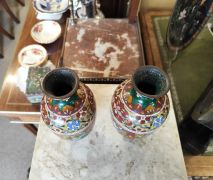 Pair of small Cloisonné vases Thumbnail 2