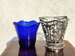 George III pierced silver sugar basket & liner Thumbnail 4