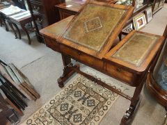 Victorian mahogany desk with writing slope Thumbnail 3