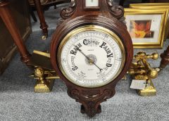 Edwardian carved oak  barometer Thumbnail 2