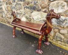 Carved wooden camel stool / seat Thumbnail 3