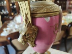 19th century gilt metal porcelain vase Thumbnail 4