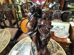 Pair of lamps with glass shades Thumbnail 3