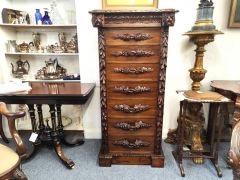 Victorian oak wellington chest of drawers Thumbnail 1