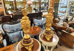 Pair marble gilt metal lamps Thumbnail 2