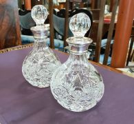 Pair of silver mounted glass decanters Thumbnail 2