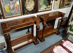 Pair of burr-walnut consul tables Thumbnail 2