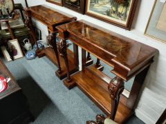 Pair of burr-walnut consul tables Thumbnail 4