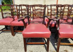 Set of fourteen victorian mahogany ladder back dining chairs  Thumbnail 4