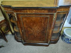 Victorian burr-walnut credenza cabinet Thumbnail 2