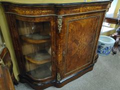 Victorian burr-walnut credenza cabinet Thumbnail 4