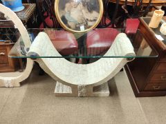 Glass top side table Thumbnail 1