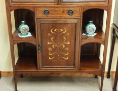 Art nouveau mahogany display cabinet Thumbnail 3