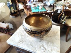 Middle eastern brass & enamel bowl Thumbnail 2