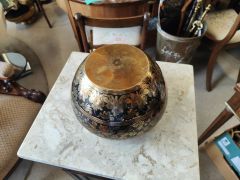 Middle eastern brass & enamel bowl Thumbnail 3