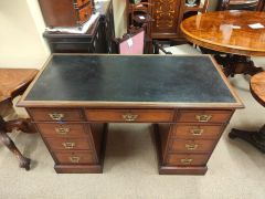 Mahogany leather top desk Thumbnail 1
