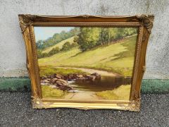 Framed oil on canvas by sam mclarnon  local artist Thumbnail 1