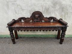 Victorian oak seat / bench Thumbnail 1