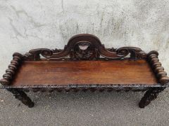 Victorian oak seat / bench Thumbnail 2