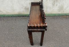 Victorian oak seat / bench Thumbnail 4