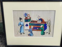 Set of five chinese drawings on rice paper Thumbnail 2