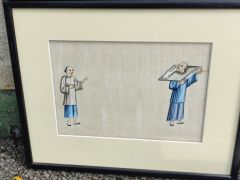 Set of five chinese drawings on rice paper Thumbnail 3