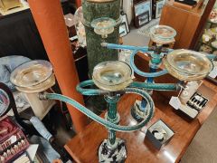 Signed glass candelabra Thumbnail 3