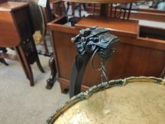 Carved chinese wooden & brass table Thumbnail 4