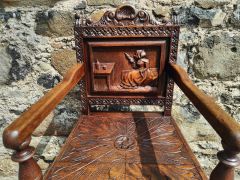 Carved oak high chair Thumbnail 6