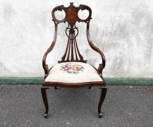 Edwardian mahogany armchair chair Thumbnail 1