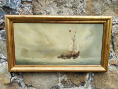 Gilt framed signed oil painting Thumbnail 1