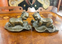 Pair of bronze chinese figures Thumbnail 1