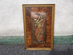 Framed art nouveau spelter plaque Thumbnail 3