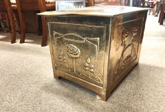 Art nouveau brass coal box Thumbnail 4