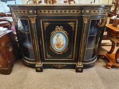 Victorian ebony credenza with ormolu mounts Thumbnail 6