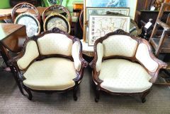 Pair of mahogany chairs  Thumbnail 1