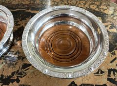 Pair of EPNS plated wine coasters Thumbnail 3