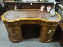 Walnut leather top desk Thumbnail 6