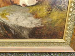 Gilt frame oil on canvas , signed Thumbnail 3