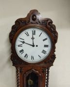 19th century oak cased fusse wall clock Thumbnail 2
