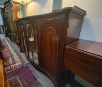 Mahogany inlaid cabinet with brass gallery Thumbnail 3