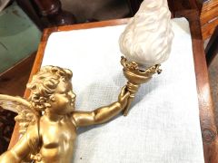 Set of gilt cherub lamps  Thumbnail 3