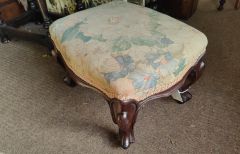 Victorian mahogany foor stool Thumbnail 2