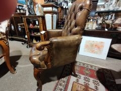 Walnut & leather armchair Thumbnail 2