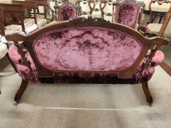 Three piece victorian dark walnut suite Thumbnail 4