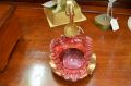 Ruby glass dish on gilt plated stand Thumbnail 2