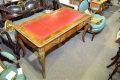 Fine19th century burr walnut writing table with leather top and inlay . Thumbnail 3