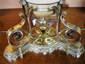 A victorian brass and pottery lamp  Thumbnail 3
